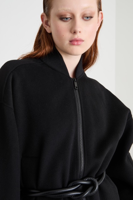 Chaqueta oversize de tejido doble