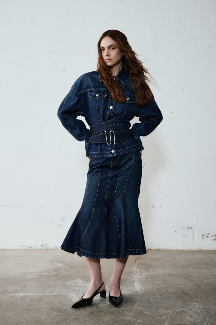 Denim mermaid skirt Intrend - 5