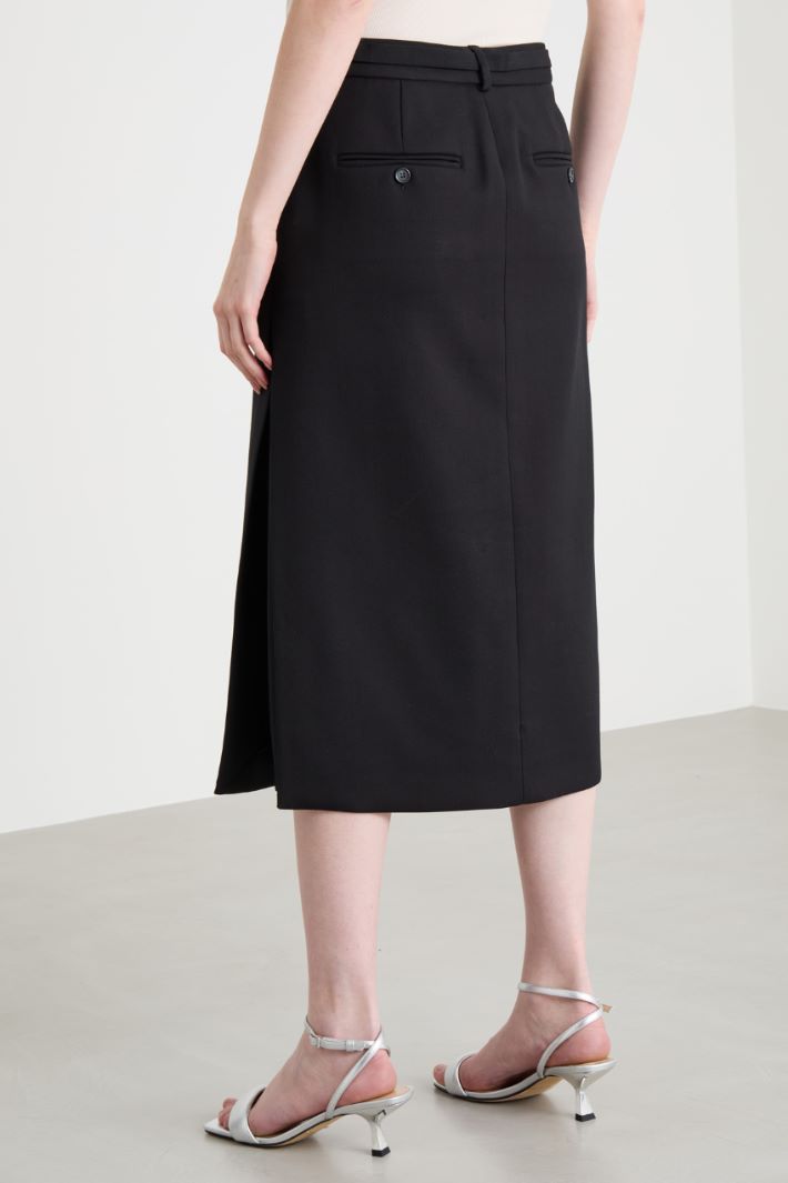 Midi skirt with double-wrap belt Intrend - 4