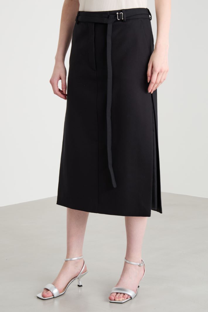 Midi skirt with double-wrap belt Intrend - 2