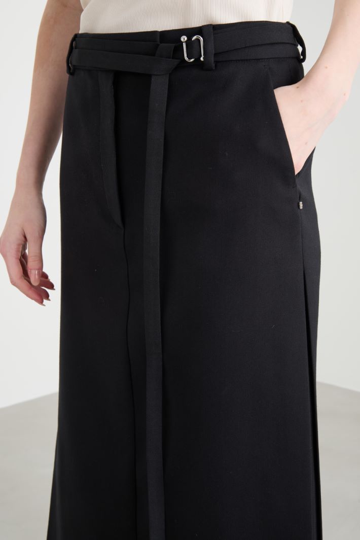 Midi skirt with double-wrap belt Intrend - 3