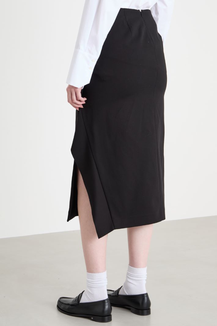 Mock-wrap twill skirt Intrend - 4