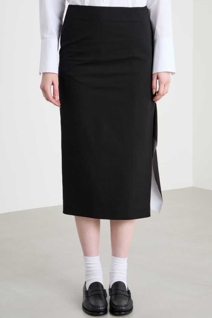Mock-wrap twill skirt Intrend - 2