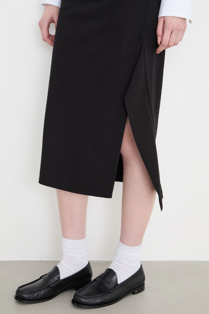 Mock-wrap twill skirt Intrend - 3