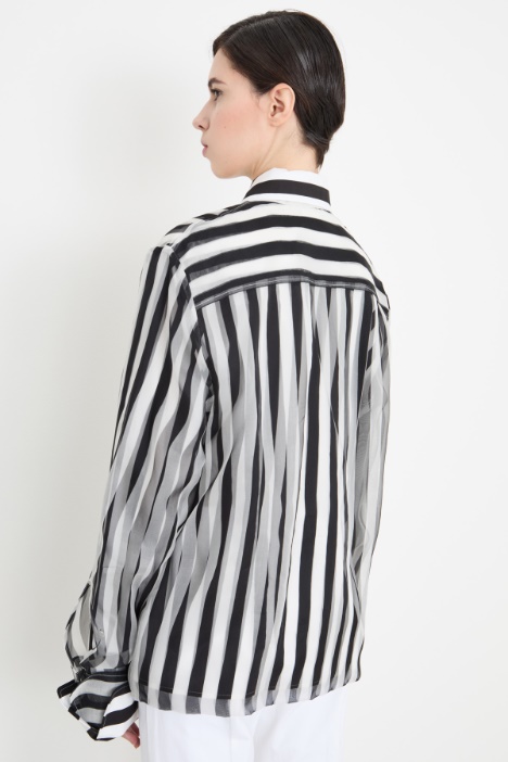 Blusa in popeline e organza