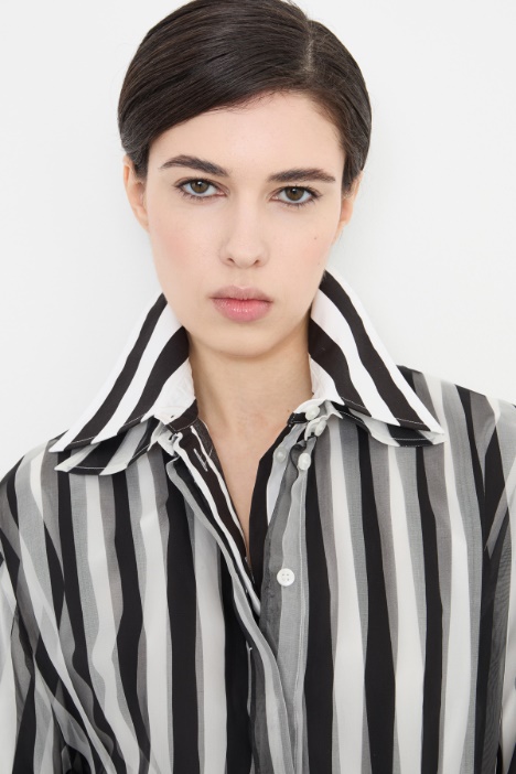 Blusa in popeline e organza