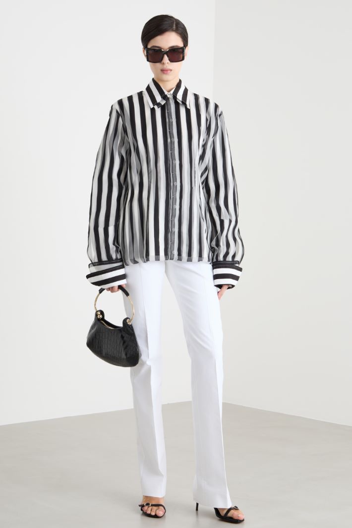 Poplin and organza blouse Intrend