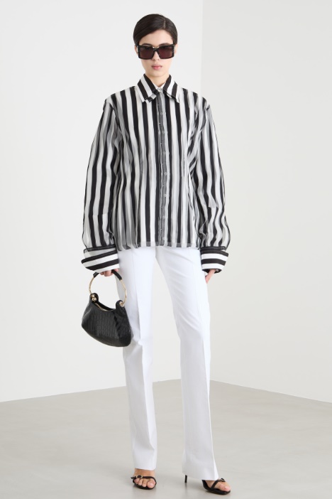 Poplin and organza blouse Intrend