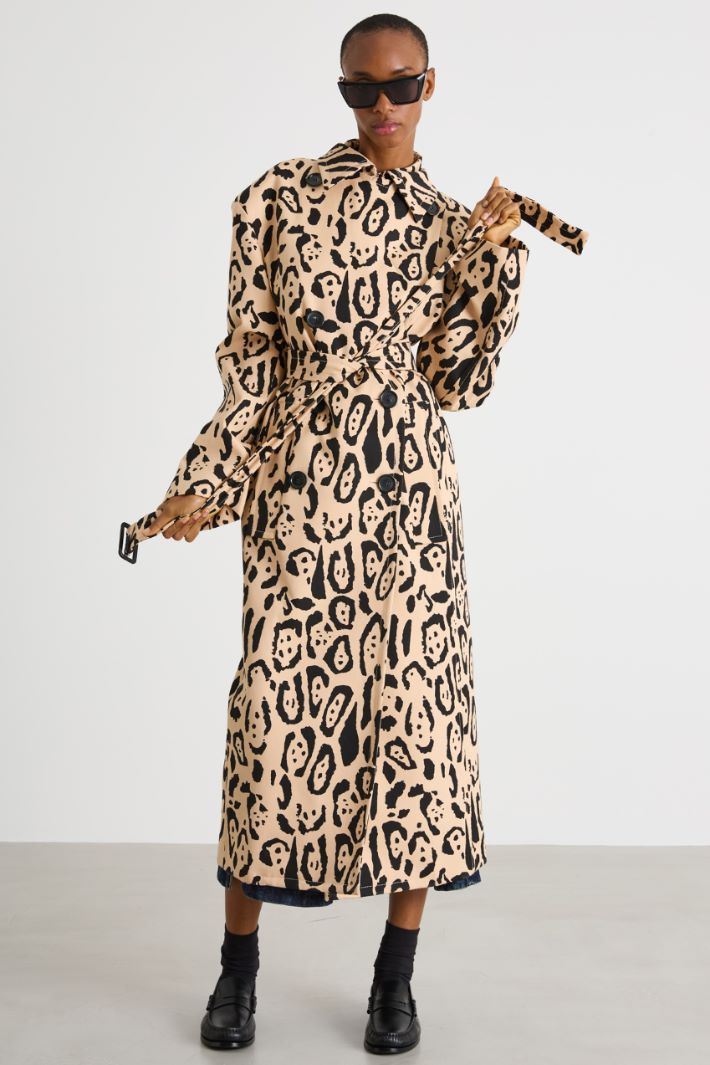 Animal print trench coat Intrend - 2