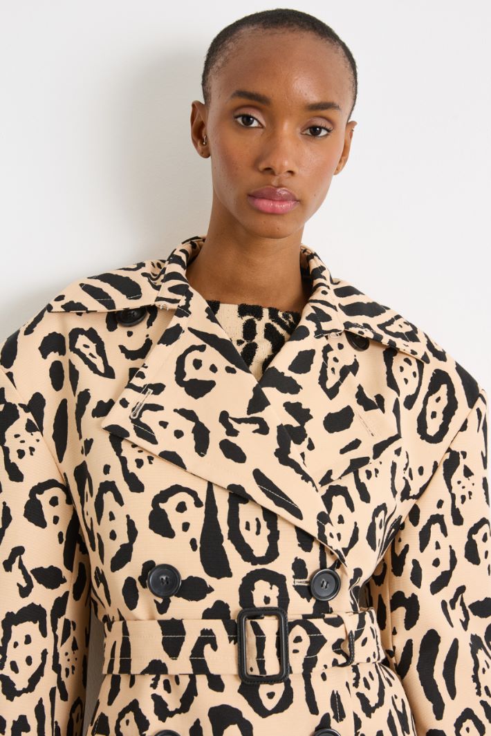Animal print trench coat Intrend - 3
