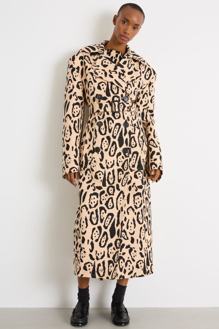 Animal print trench coat Intrend