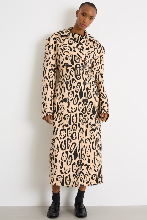 Animal print trench coat Intrend