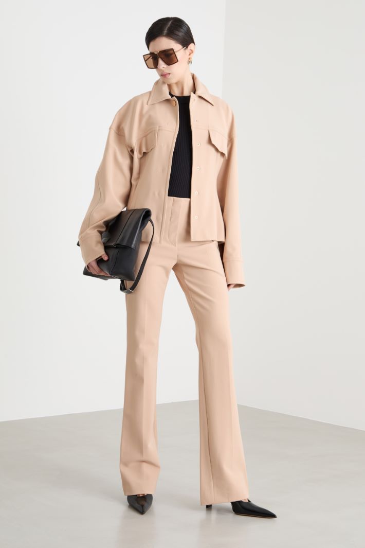 Straight trousers with back basque Intrend