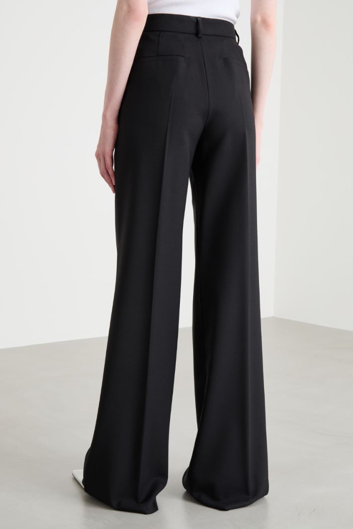 Stretch-wool palazzo trousers Intrend - 4