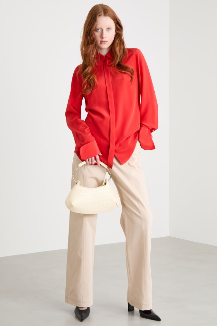 Wide-leg twill trousers Intrend