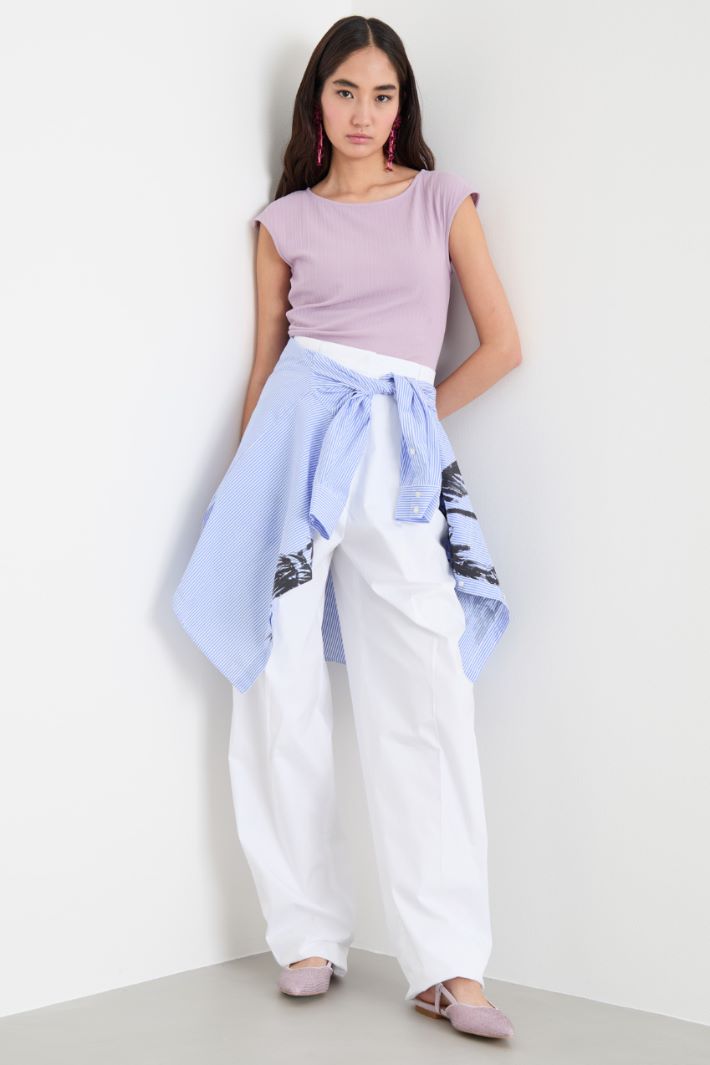 High-rise canvas trousers Intrend