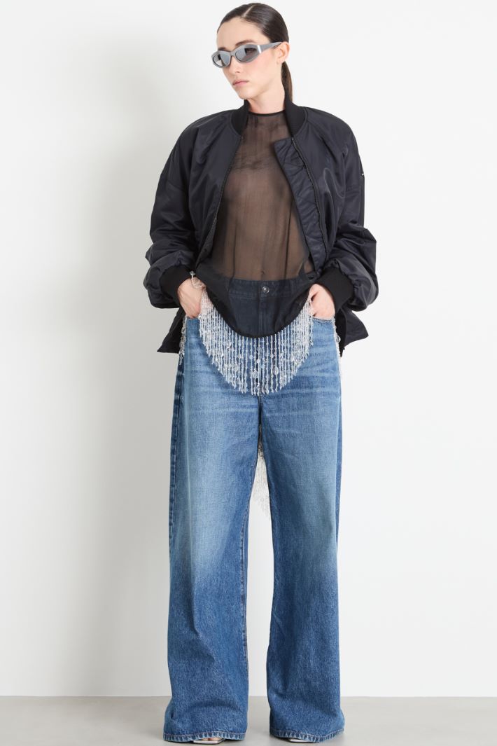 Gem-fringed top Intrend