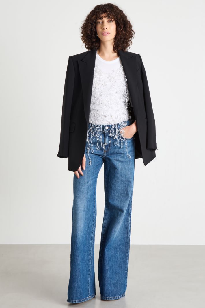 Crystal-embellished top Intrend