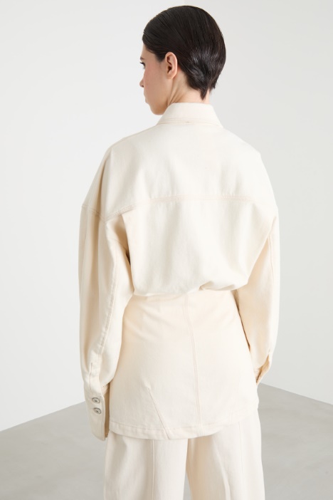 Camicia in jersey lunga con cintura