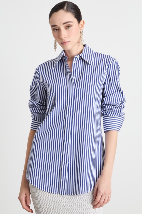Striped poplin shirt Intrend