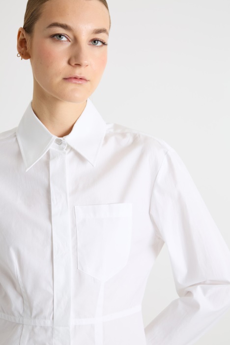 Camicia aderente in popeline