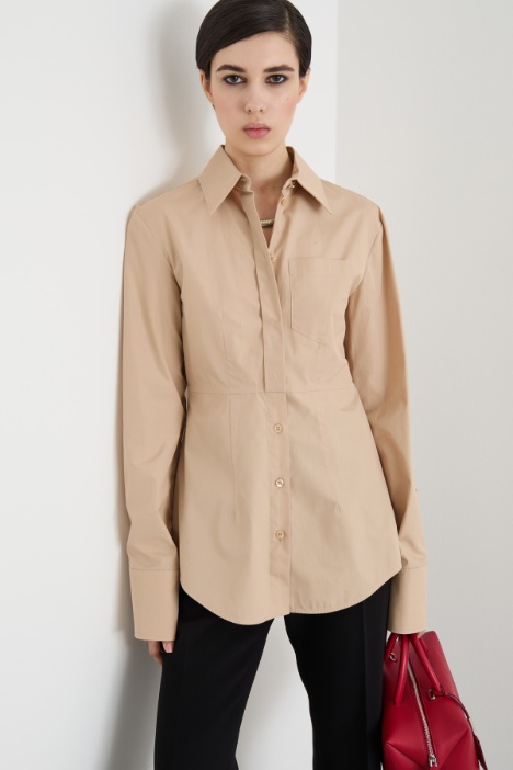 Camisa entallada de popelina Intrend