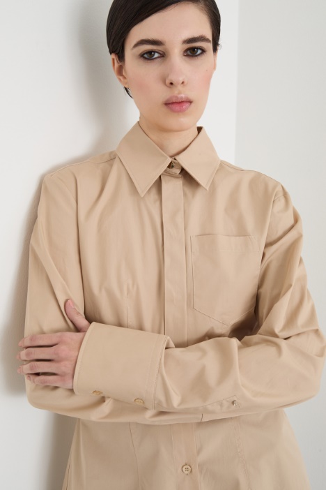 Camicia aderente in popeline