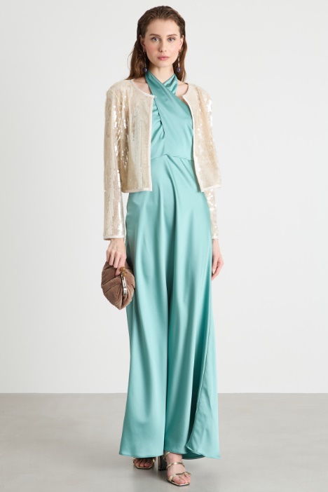 Flowing satin maxi dress Intrend