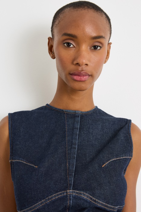 Abito smanicato in jeans