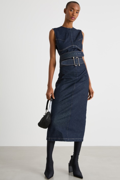 Sleeveless denim dress Intrend