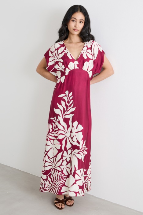 Abito midi in raso floreale