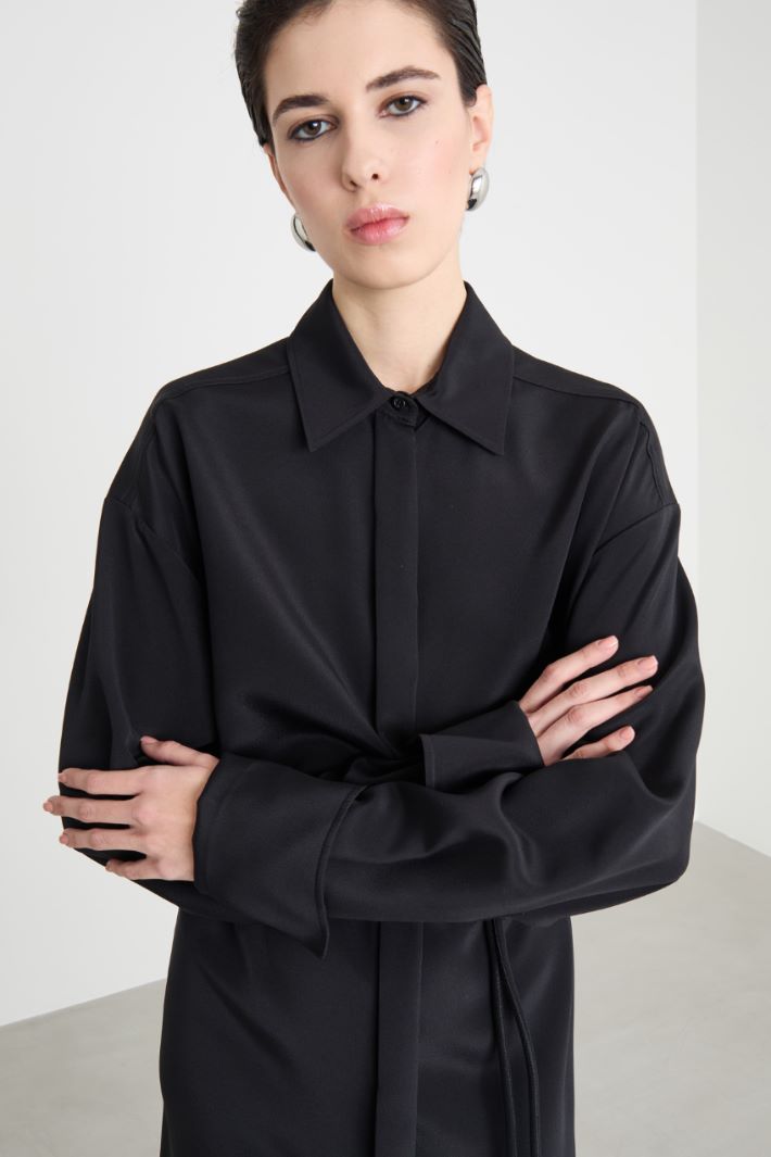 Belted short shirt dress Intrend - 3