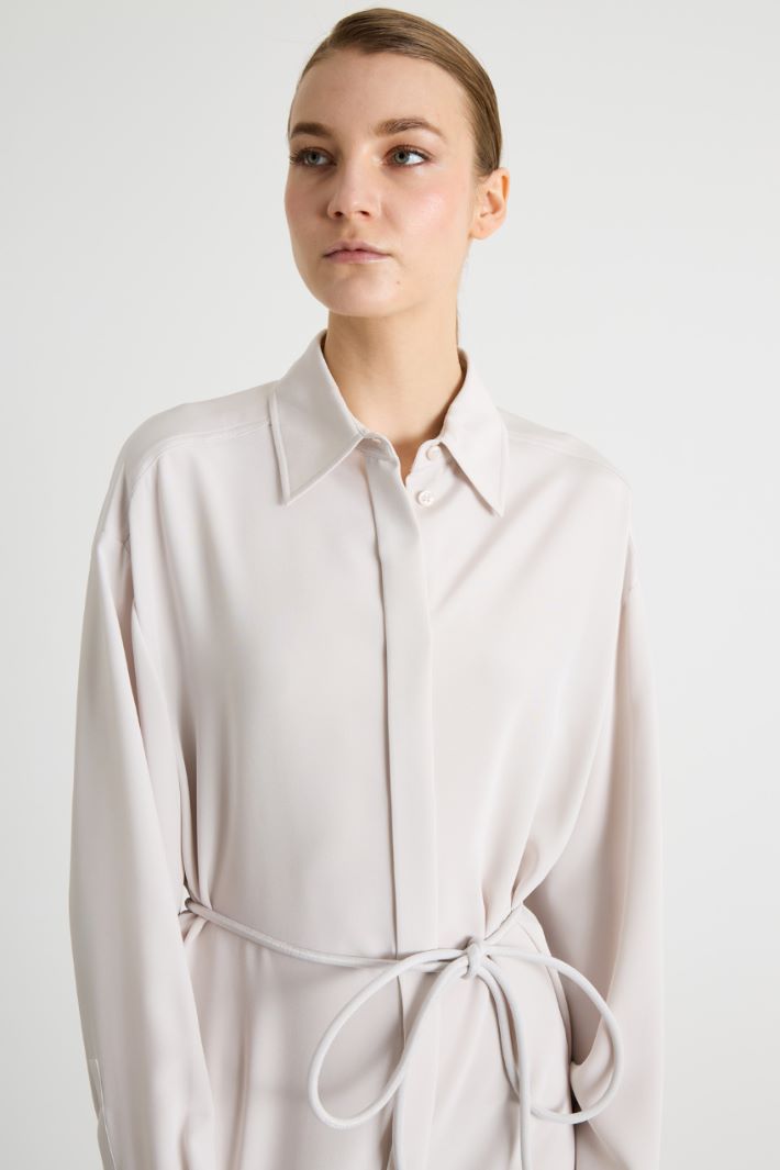 Belted short shirt dress Intrend - 3