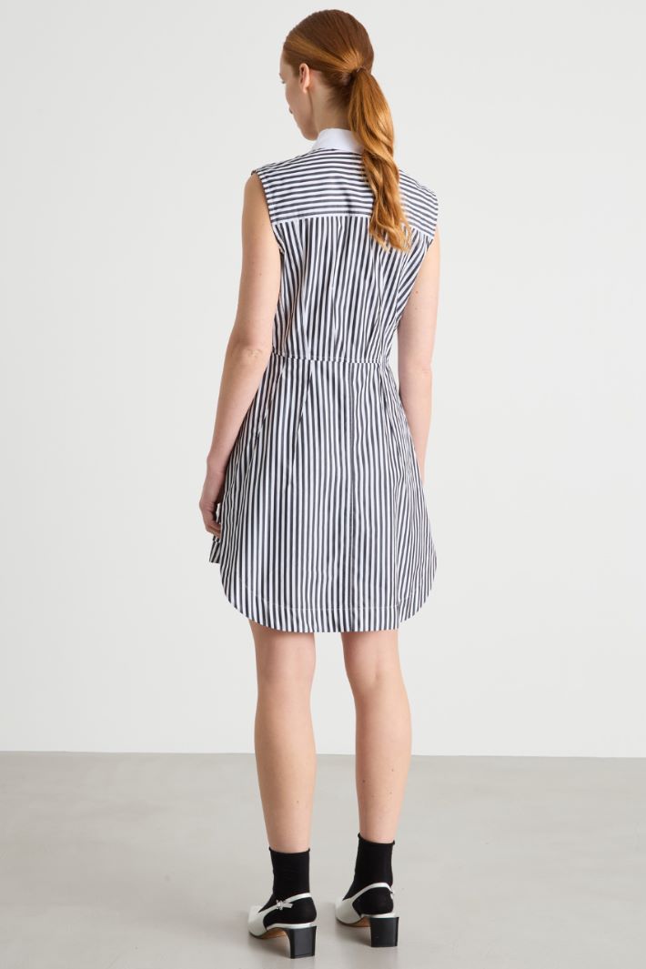 Abito corto in popeline a righe Intrend - 4