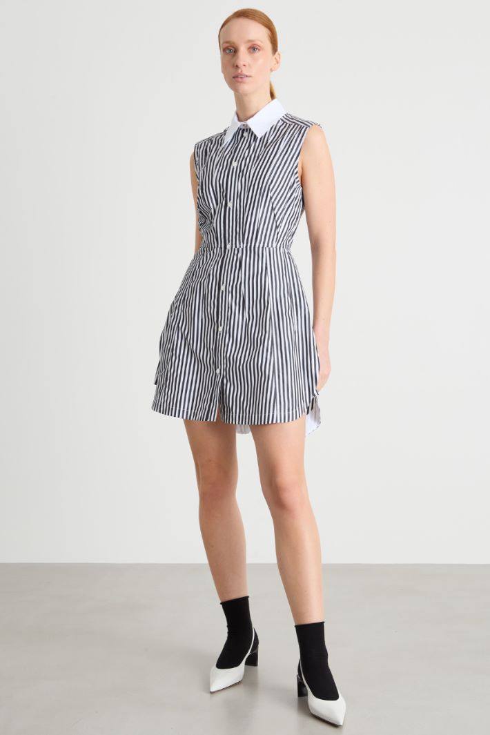 Abito corto in popeline a righe Intrend - 2