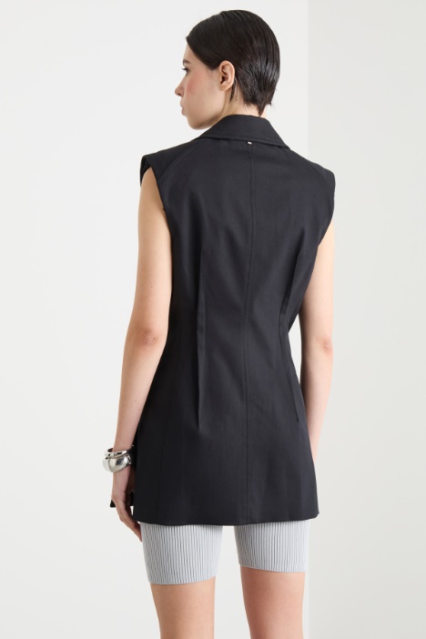 Gilet in twill impunturato
