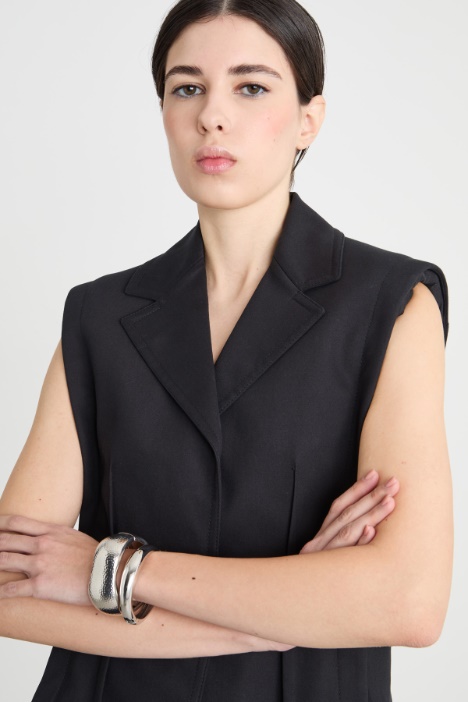 Gilet in twill impunturato