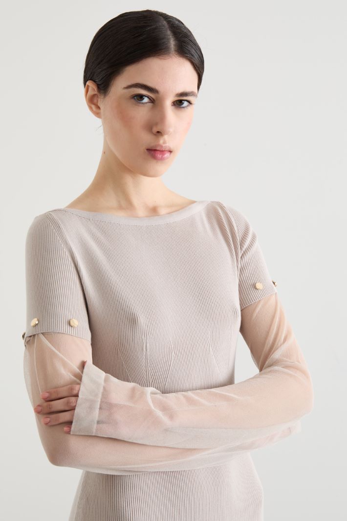 Long dress with removable sleeves Intrend - 3