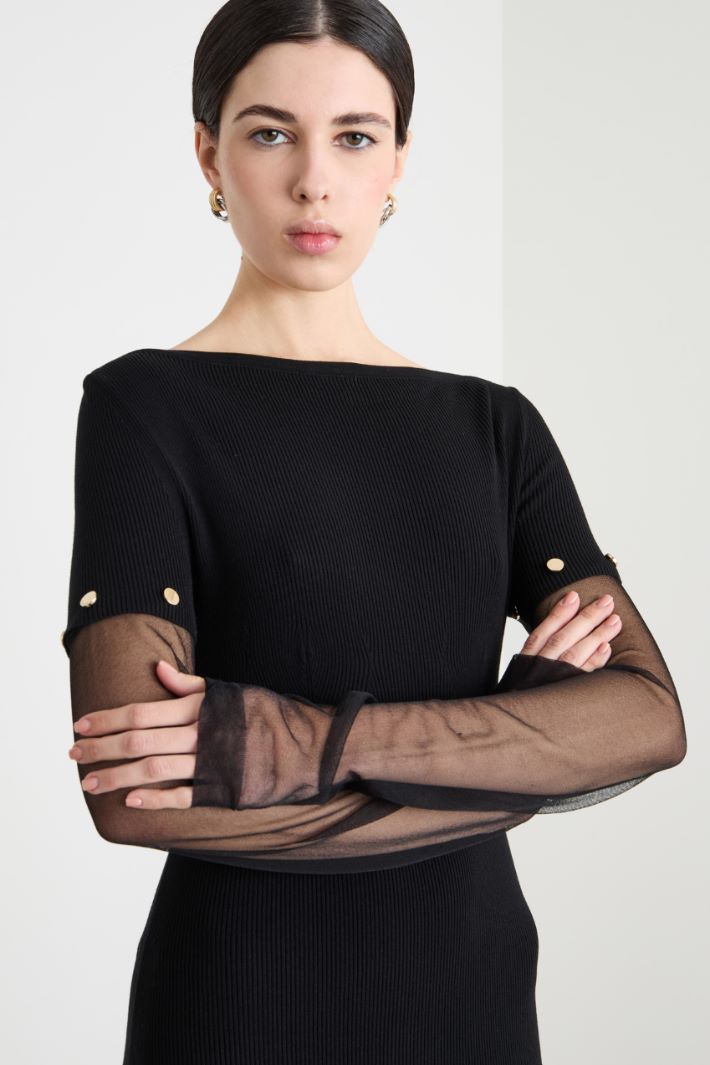 Long dress with removable sleeves Intrend - 3