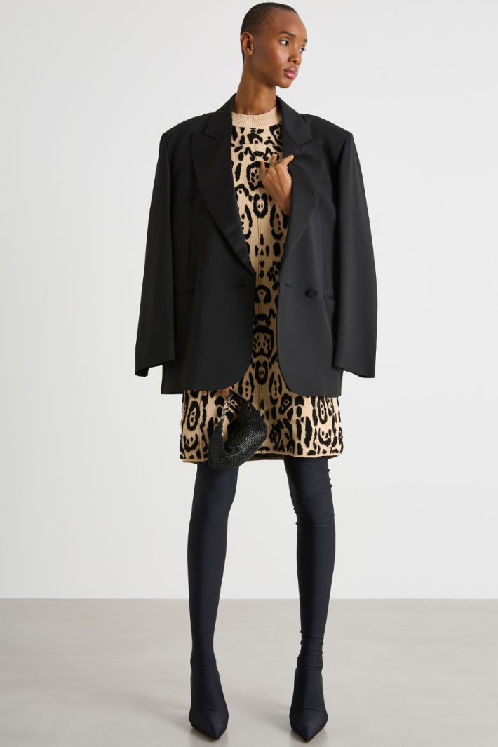 Animal-print jacquard dress Intrend