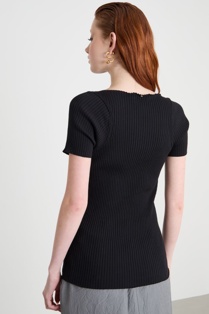 Flat-rib cotton top Intrend - 4