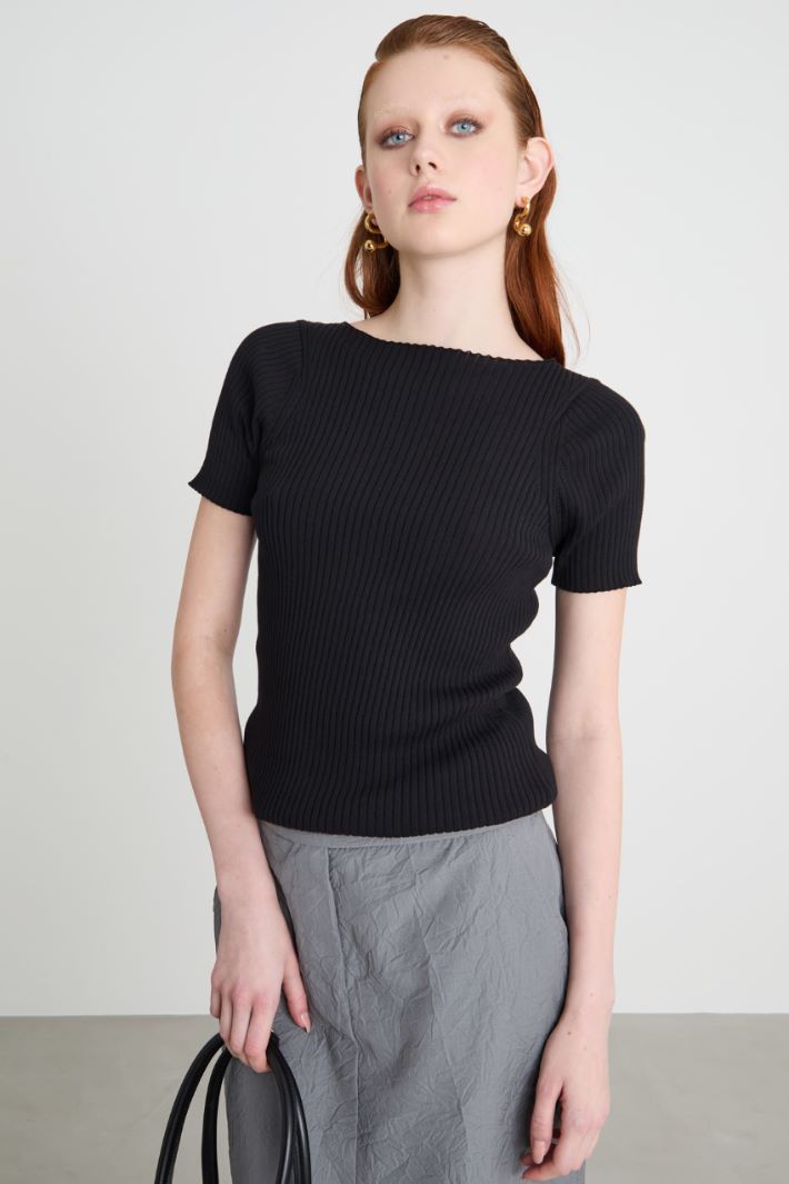 Flat-rib cotton top Intrend - 2