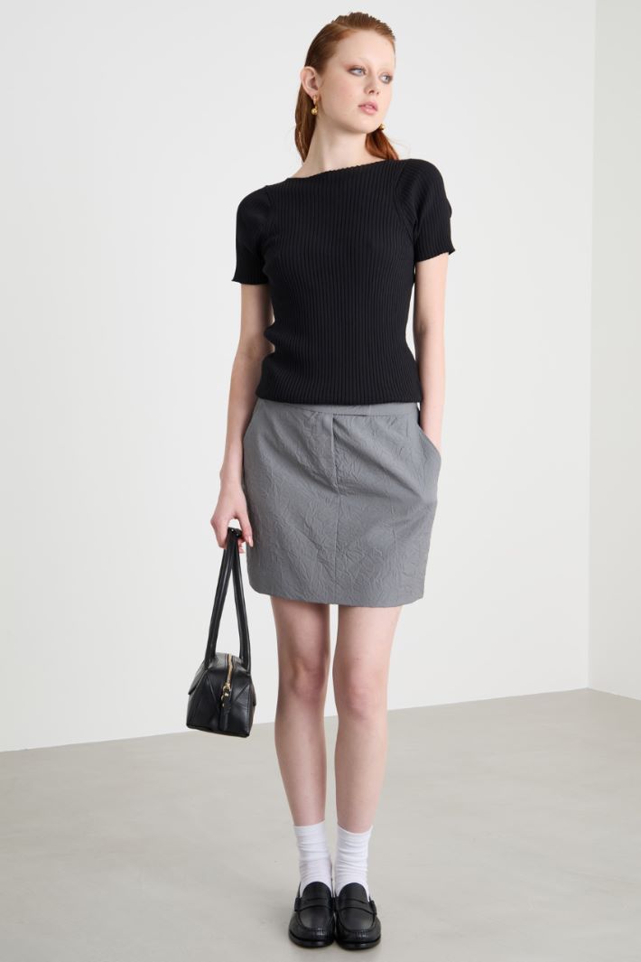 Flat-rib cotton top Intrend