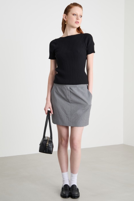 Flat-rib cotton top Intrend