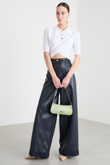 Crossover-Hem Knitted Top Intrend