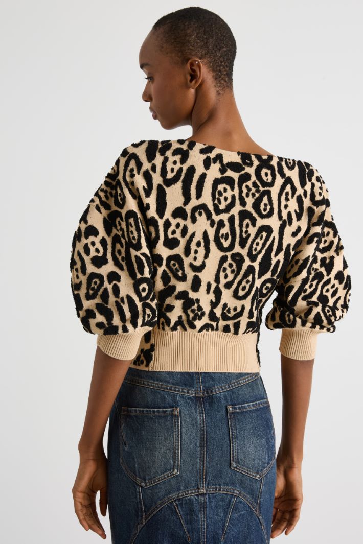 Animal print jacquard jumper Intrend - 4