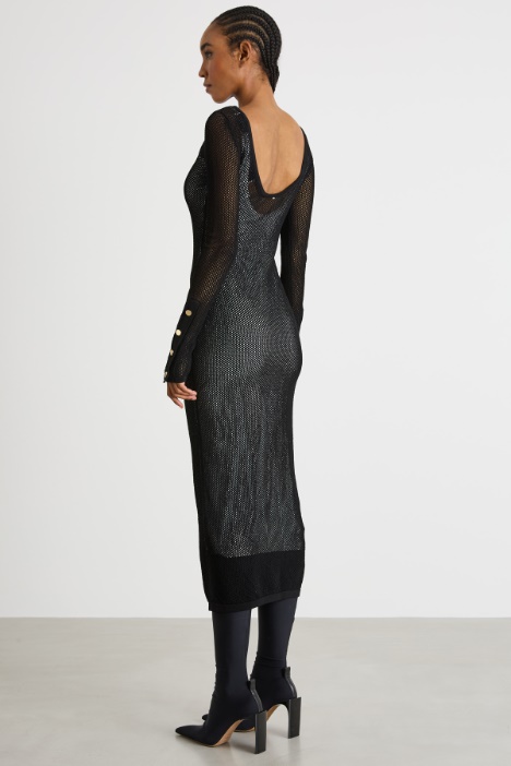 Abito lungo in maglia a rete