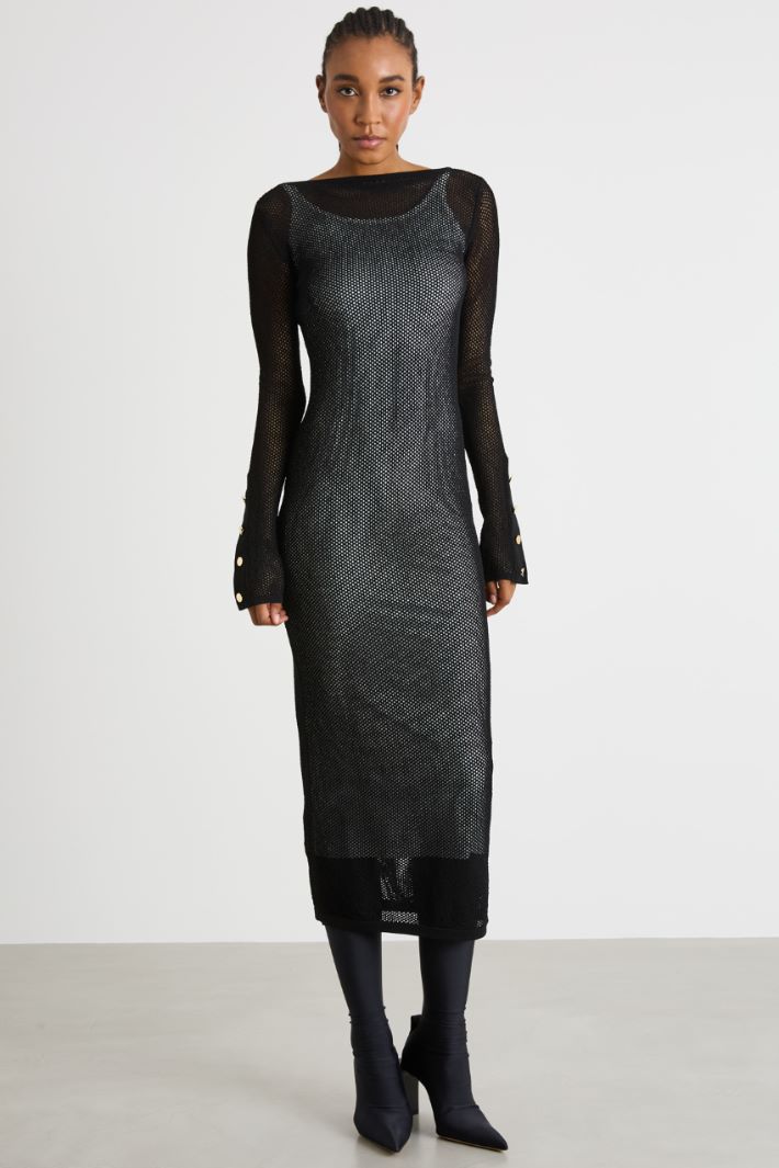 Long mesh-knit dress Intrend - 2