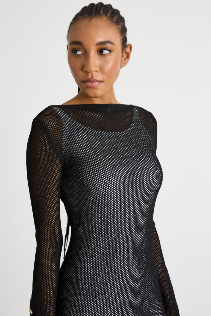 Long mesh-knit dress Intrend - 3