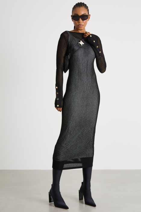 Long mesh-knit dress Intrend